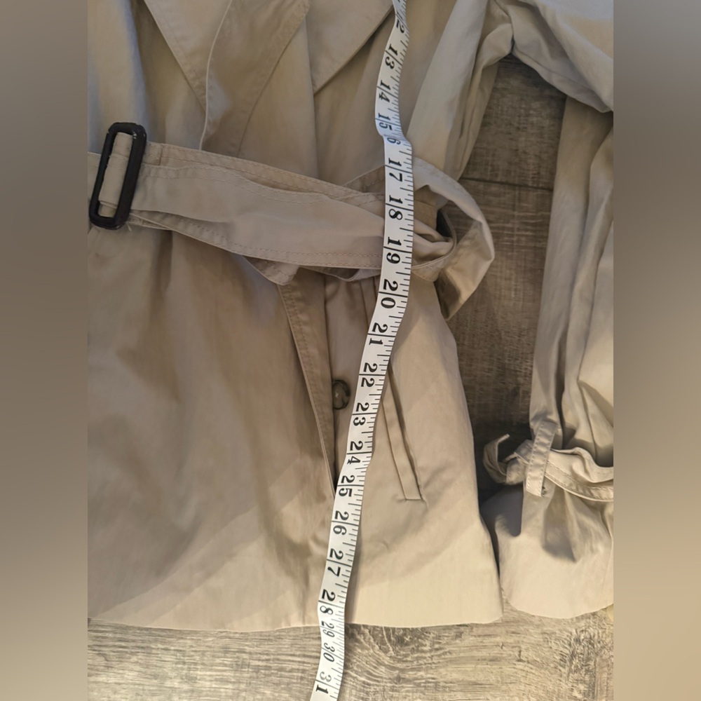 Massimo Dutti Open Trench Coat Tan Size Large - Picture 10 of 11